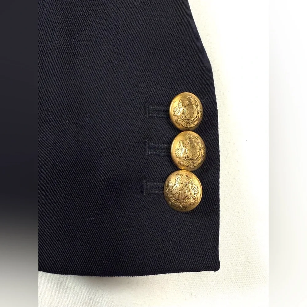 CREWCUTS Toddler Girls'‎ Black Wool Gold Lapel 2-Button Floral Lined Blazer 2